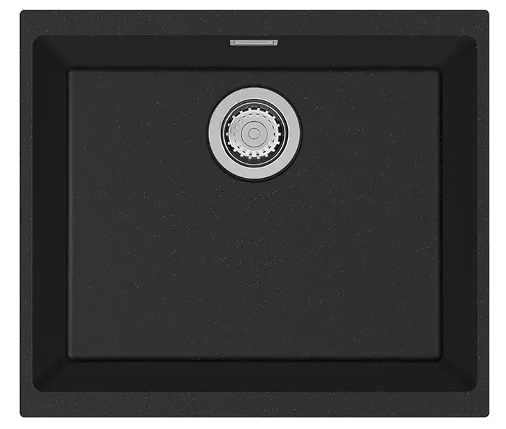 black composite 500mm single bowl sink